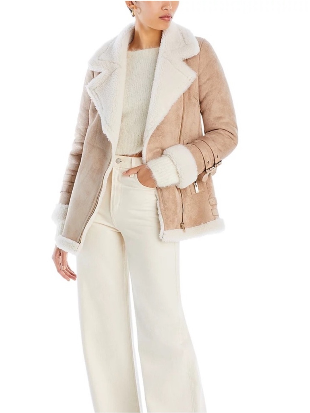 Generation Love Faux Fur Suede Shearling Jacket